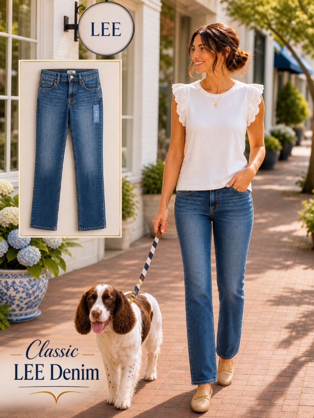 Lee New Womens Jeans Lagoon Blue- High Rise Relaxed Straight Leg Size 14